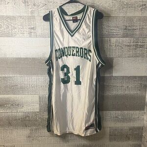 Nike size XL Green and White Conquerors Basketball Jersey